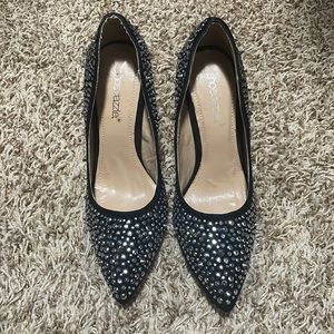 Black Heals with Silver Studs